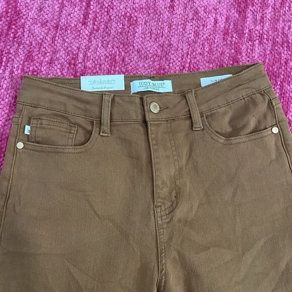 Judy Blue Slim Fit High Rise Jeans Woodland Brown Size 27 - Picture 3 of 15